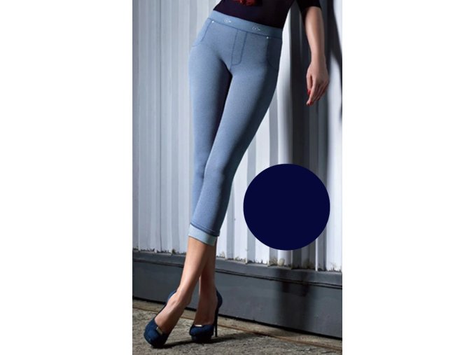 omsa sail capri denim effect leggings dark