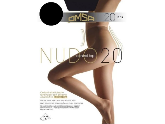 Zeštíhlující punčochové kalhoty NUDO CONTROL TOP 20 DEN - black