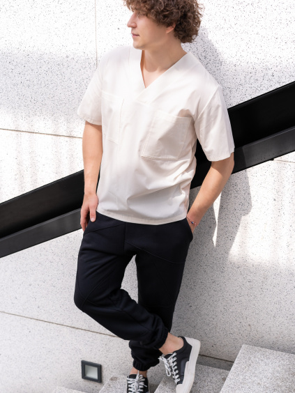 Pánské triko V-neck Paper bílé