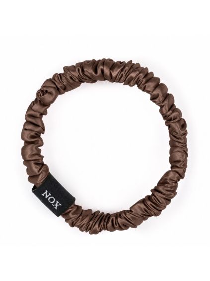 gumicka do vlasu noxsilk hedvabi hnědá 2
