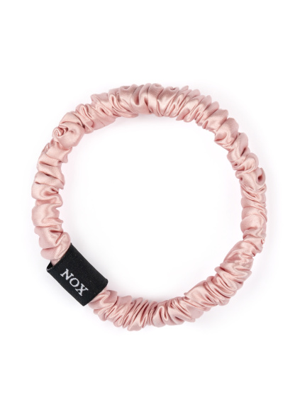 Hedvábná gumička do vlasů & srunchie 100% přírodní NOX|pudrově růžová| noxsilk.cz