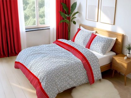 flanelove obliecky frost cervena