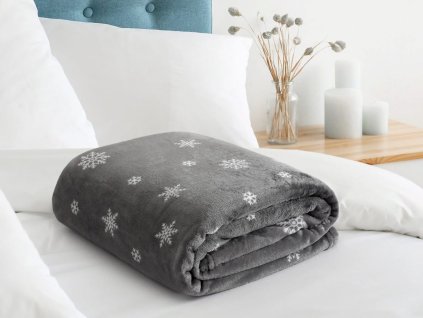 vianocna mikroflanelova deka vlocky