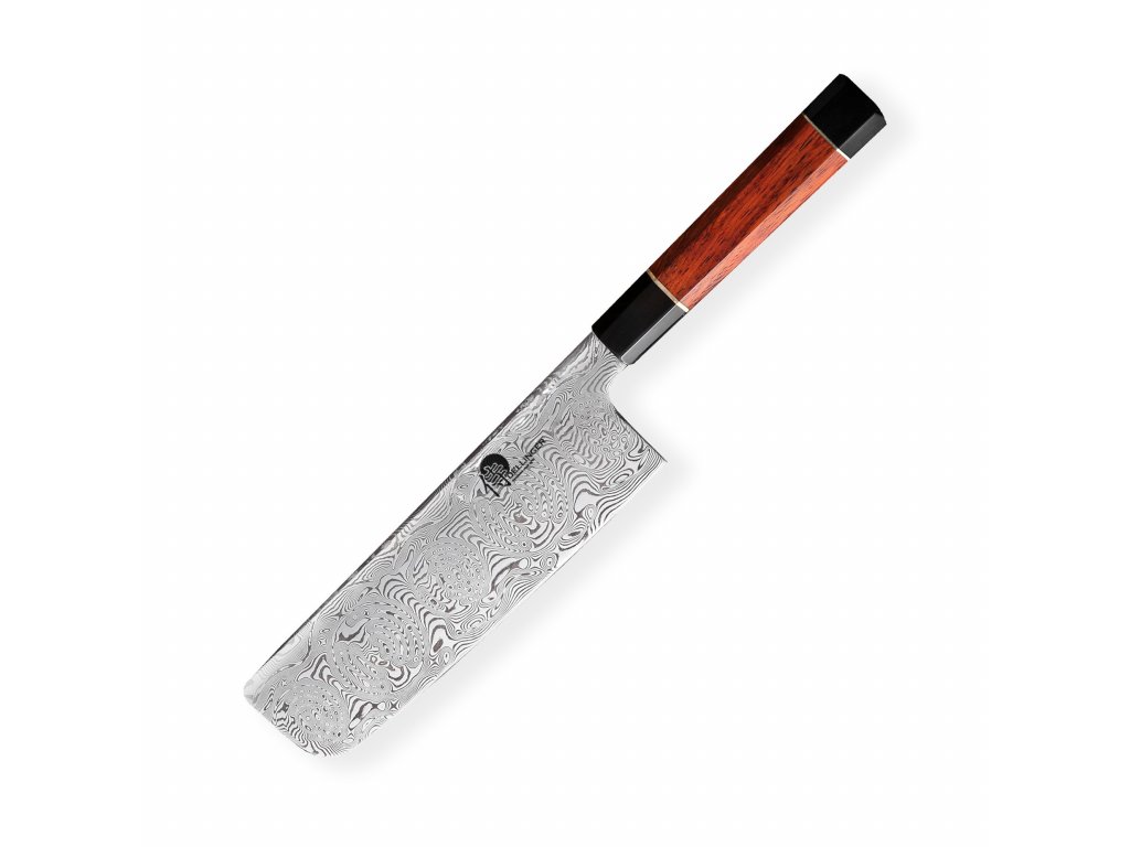 nůž na zeleninu Nakiri 180 mm - Dellinger Octagonal Full Damascus