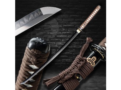 katana Akebono z uhlíkové oceli T-10, reálný Hamon Yahazu