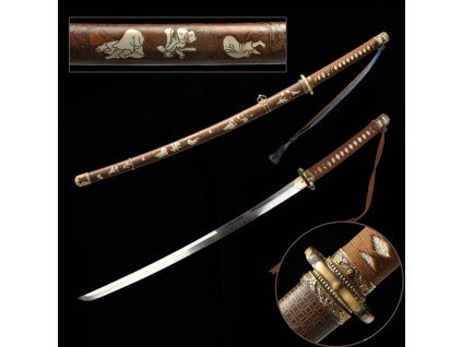 Replika japonského vojenského meče Gunto typ.III, ocel aisi 1095, reálný hamon