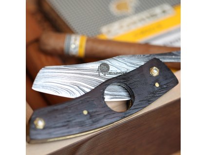 zavírací damaškový nůž s ořezávačem doutníků Dellinger Cigar Cutter II PMX127