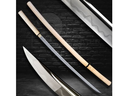 Shirasaya Nagaidesu Japanese Sword - T-10 Folded Steel, Real Choji Hamon, Yokote