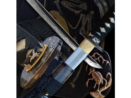 5067 katana tori z prekladane oceli aisi 1075 s realnym hamonem
