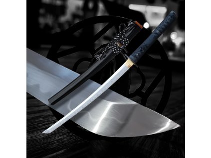 Mibojin Japanese Wakizashi z oceli T-10 s reálným hamonem Choji