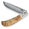 Lovecký zavírací damaškový nůž Dellinger Scorpion Maple Burl-Wood Flipper d