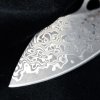 Zavírací damaškový nůž Dellinger Rocker VG-10 Damascus Steel s koženým pouzdrem k