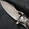 Zavírací damaškový nůž Dellinger Rocker VG-10 Damascus Steel s koženým pouzdrem j