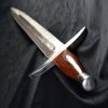 Funkční ostřený meč Cruzada Sword z uhlíkové damaškové oceli, kožené pouzdro i