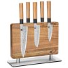 Magnetický držák na nože z akáciového dřeva s nerezovou základnou váha 3800 g 2