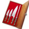 Sada 3 nožů + ocílka v dřevěné dárkové krabici, Dellinger Walnut