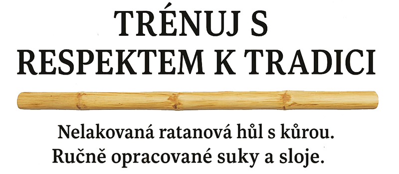 Bojová hůl na Kali/Escrima z přírodního ratanu – délka 75 cm