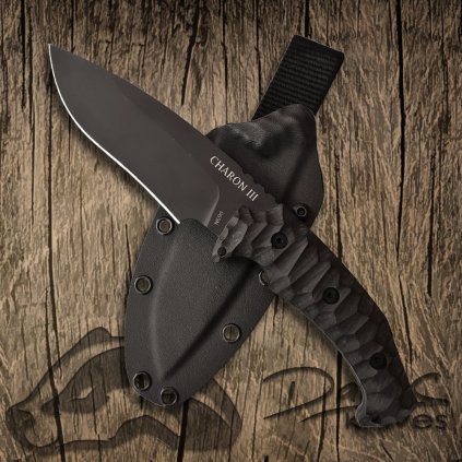 taktický nůž ARES III Radim Dachs, Black Kydex N690