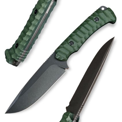 Odolný outdoorový nůž Dellinger Protector Field s černou čepelí a kydexovým pouzdrem.