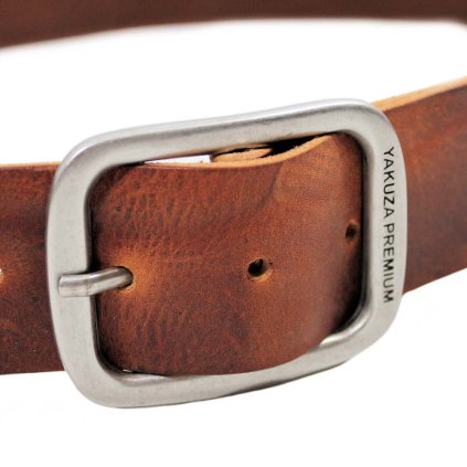 Kožený opasek Yakuza Premium 2592 hnědý (cognac) 1