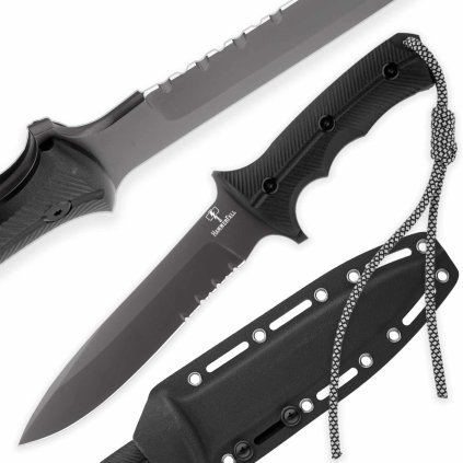 Expediční nůž Dellinger Hammer Fall s černou čepelí a rukojetí G10."