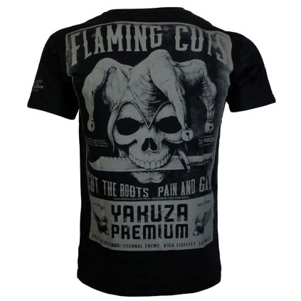 tričko pánské Yakuza Premium 3916 Flaming Cuts černé 3