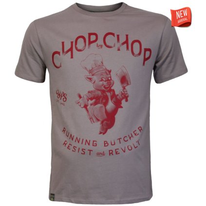 Pánské light rose tričko Yakuza Premium YPS 4004 – Chop by Chop, Running Butcher 1