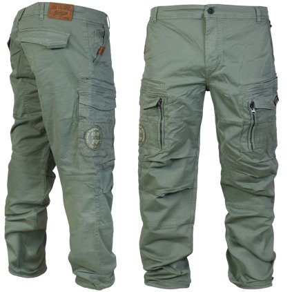 kalhoty Yakuza Premium Selection cargo 3953 zelené olivové 1
