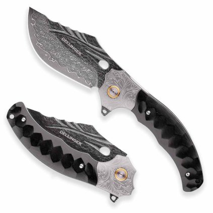 nůž zavírací Dellinger Damascus Hakke 1