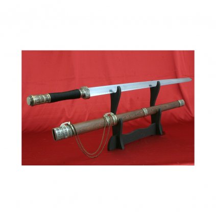 čínský meč s imitací hamonu, nebroušený