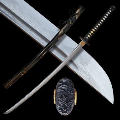 TATSUTA katana made of laminated AISI 1045 steel with polished hamon imitation