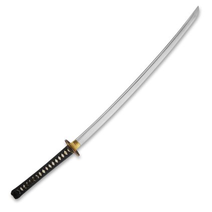 Řemeslná replika japonského meče katana Kohaku s přírodními doplňky z buvolího rohu.