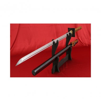 ninja sword YASUNORI made of AISI 1045 carbon steel with polished hamon imitation