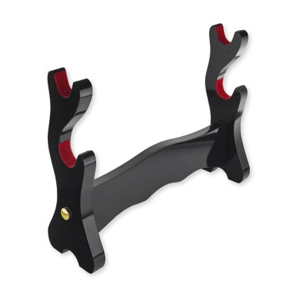 Dvoupatrový stojan na meč katana a wakizashi – černý lesk