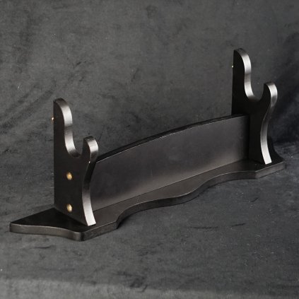 Schwertständer – Einstöckig aus Massivholz (Schwarz Matt)