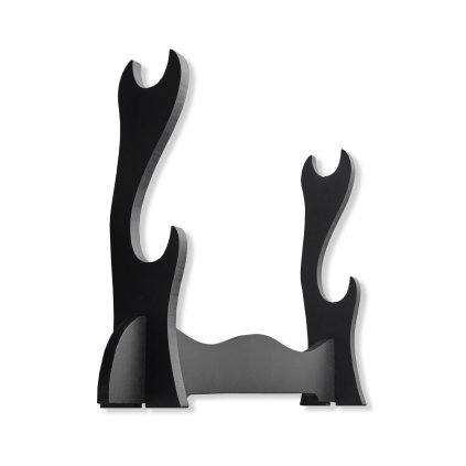 Stojan pro dva meče, dřevěný masiv, matná černá