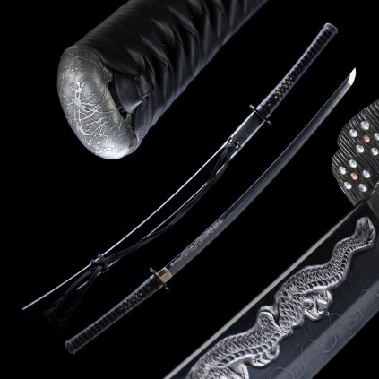 Kokushibyo Katana – Japanischer Tamahagane Stahl mit Beidseitigem Horimono