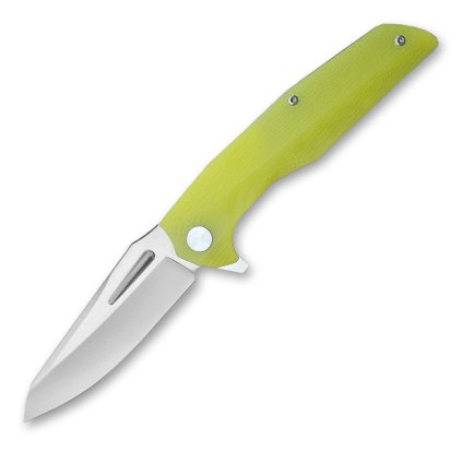 Zavírací EDC nůž Dellinger Coyotte Flipper se žlutozelenou rukojetí G10.