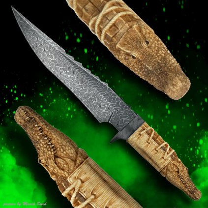 knife "Crocodille Sign Engraved" only one!