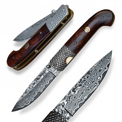 Lovecký zavírací damaškový nůž Dellinger SISSO Sentinell VG10 K HPMX02