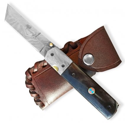 Hunting folding Damascus knife Dellinger TORUNN Tanto
