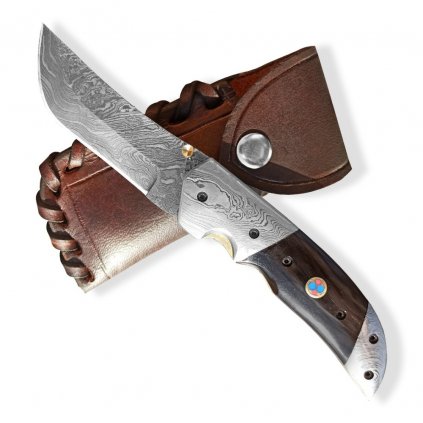 Hunting folding Damascus knife Dellinger SIGRUN Tanto