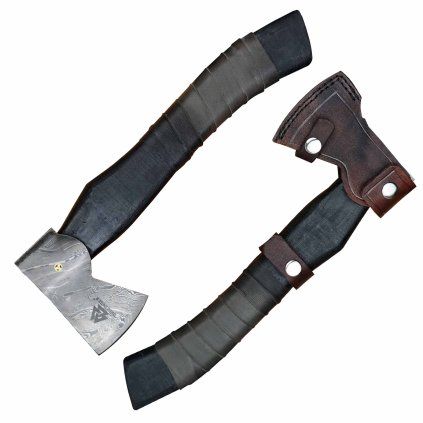 Damascus bushcraft axe Dellinger Woodsman