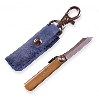 Japanese HIGONOKAMI mini knife with blue case