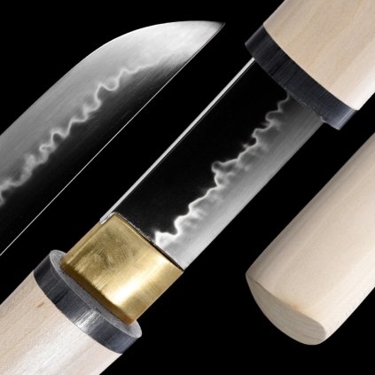 Shirasaya Hirazuki Japanisches Schwert – T-10 Stahl, echter Choji Hamon