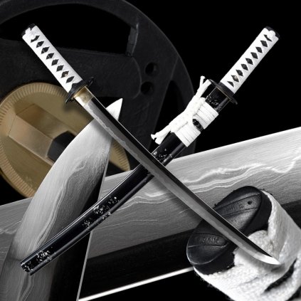 Supurasshu Wakizashi made of folded AISI 1095/1060 steel with a real hamon