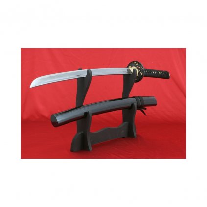 Wakizashi ŠIMANE – 1,60 Shaku, gefalteter AISI 1045 Stahl, polierte Hamon-Imitation, Yokote