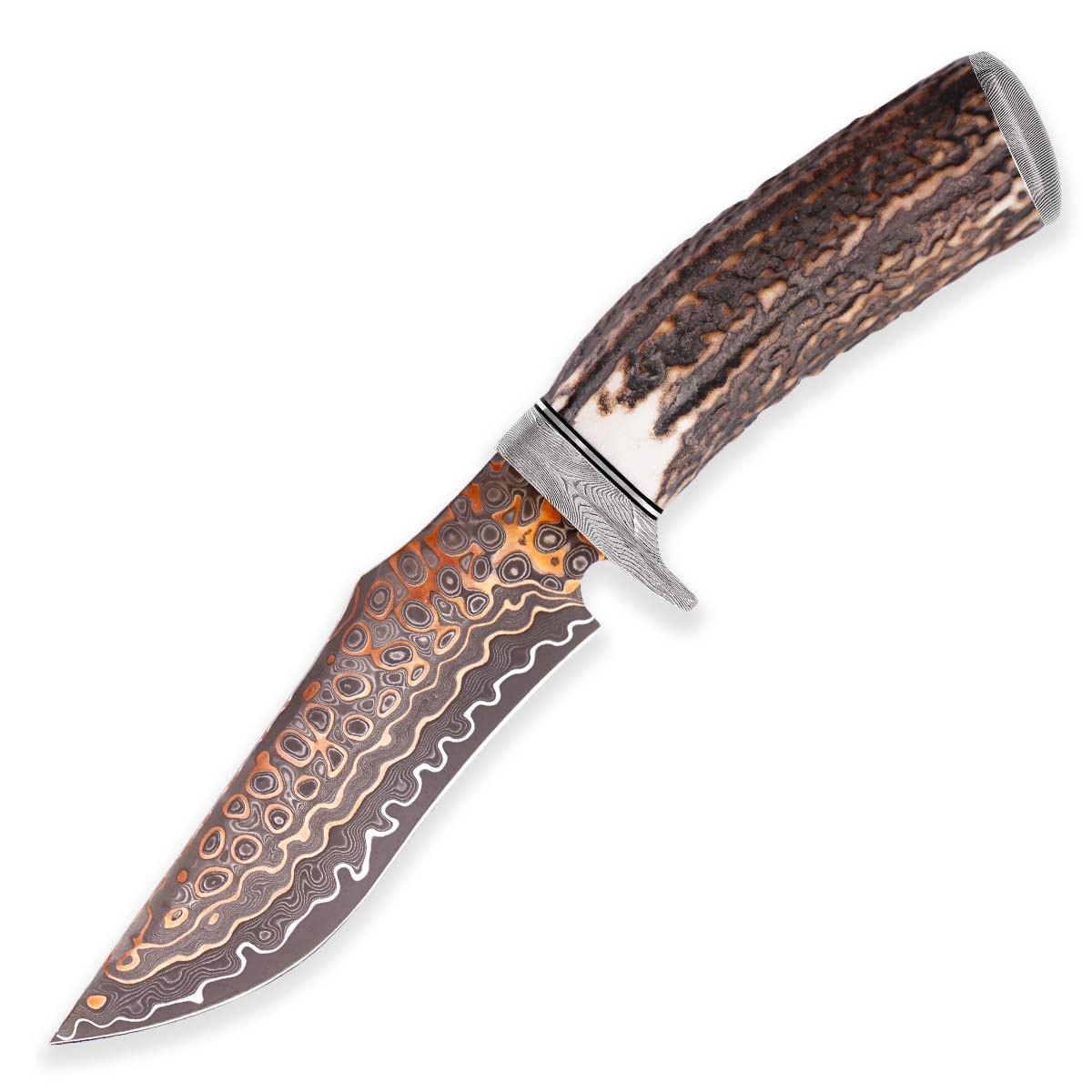 Sběratelský nůž Dellinger Copper Crown Light damascus