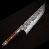 Sběratelský nůž Gyuto Dragon Sign Engraved s rytinou vykládanou 24K zlatem a rukojetí z pouštního dřeva. e