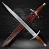Cruzada Sword - funkční meč, ostřený, uhlíková damašková ocel P-PMX131